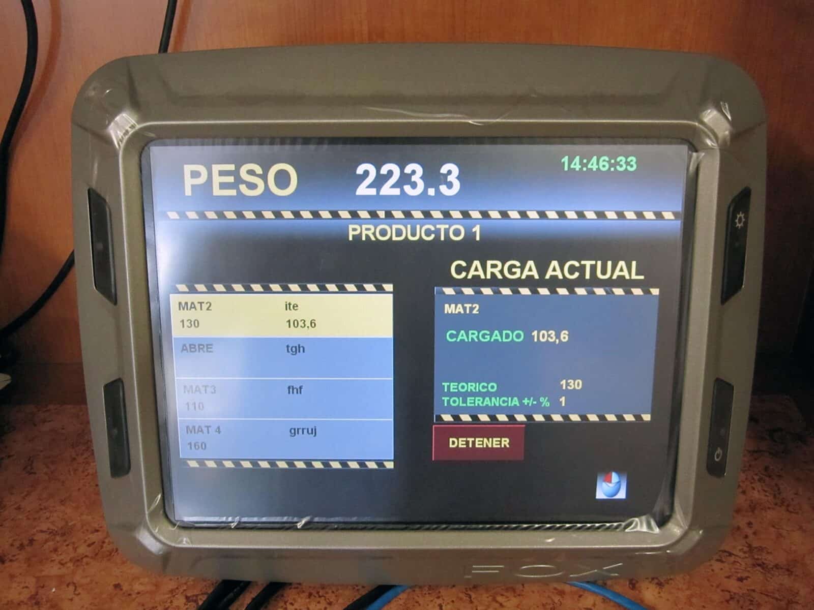 control visualizacion Pantalla Tactil - Básculas - Pesaje Industrial