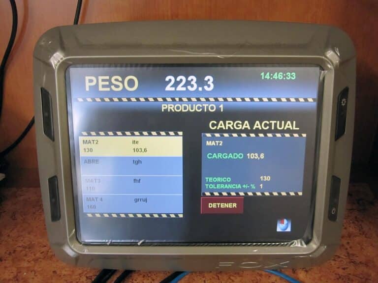 control visualizacion Pantalla Tactil - Básculas - Pesaje Industrial